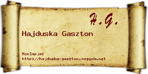Hajduska Gaszton névjegykártya